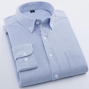 Mens Oxford Shirts Formal Business Long Sleeves Cotton Casual Dress Shirts Tops
