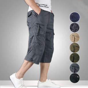 New Work Shorts Mens Combat Cargo Multi Pockets Casual Summer Shorts Knee Length