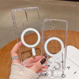 Magnetic Clear Acrylic for Magsafe Case for Samsung S25 S24 S23 Ultra S22 Plus S21 FE A16 A15 A35 A55 A36 A56 Transparent Cover