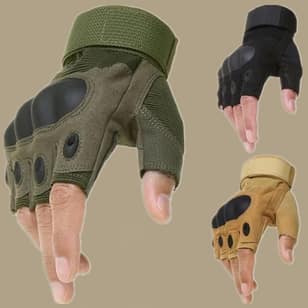 Tactical Army Military Airsoft Shooting Bicycle Combat Fingerless Paintball Hard Carbon Knuckle Half Finger Gloves