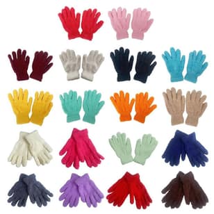 Coral Velvet Gloves Winter Full Finger Mittens Stretchy Touchscreen Solid Color Gloves for Teens Christmas Presents XUF