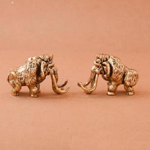 Antique Bronze Cute mammoth Miniature Figurines Desk Ornament Decorations Accessories Copper Animal Sculpture Home Decor Crafts
